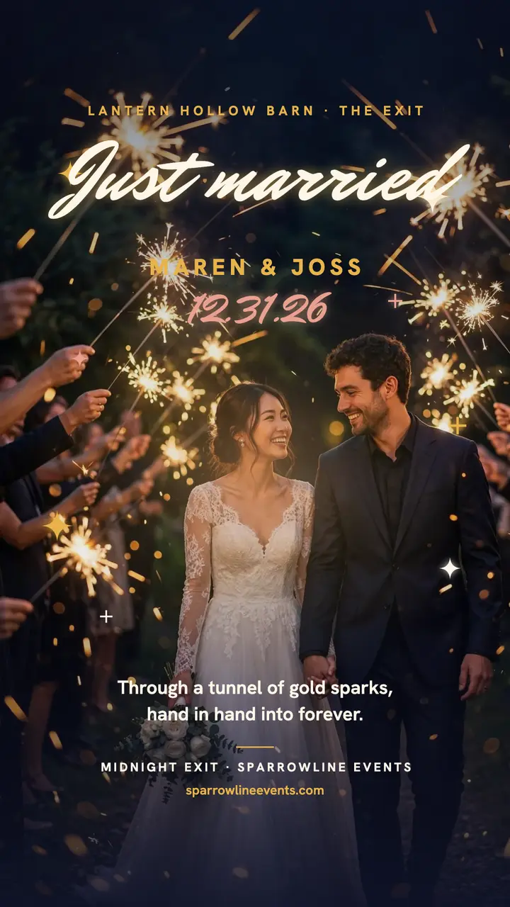 Maren and Joss sparkler exit story template