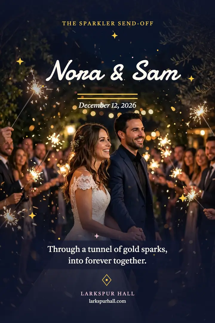 Nora and Sam sparkler send-off poster template