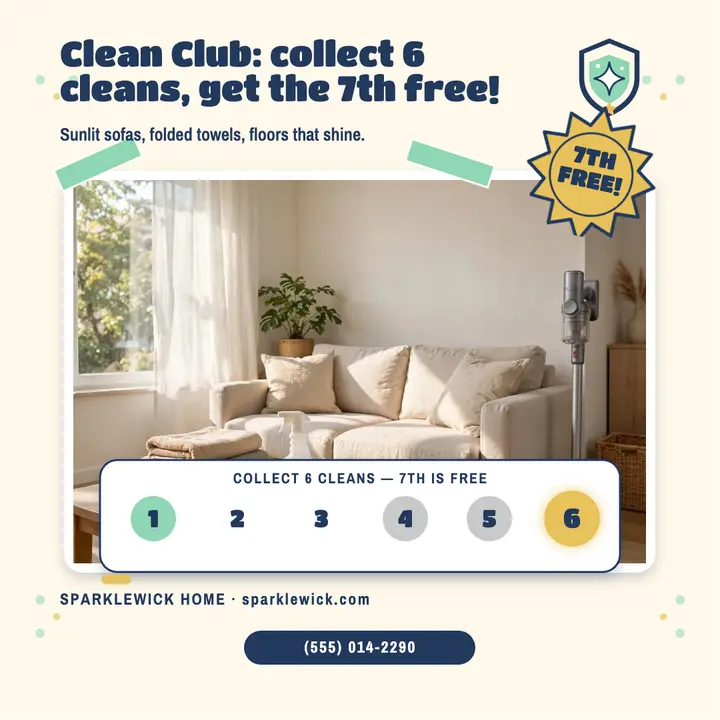 Sparklewick cleaning loyalty club sticker post template