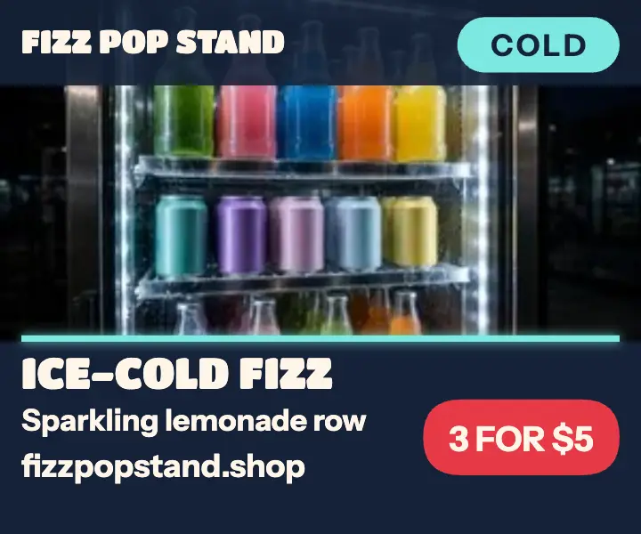 Fizz Pop Stand sparkling drinks vending ad template