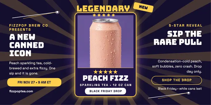 Fizzpop peach sparkling tea legendary drop template