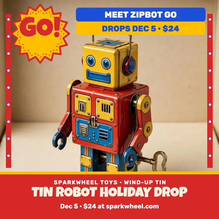 Sparkwheel Zipbot tin robot drop template