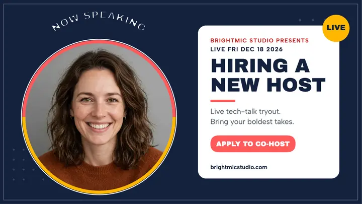 Brightmic hiring tech host badge thumbnail template