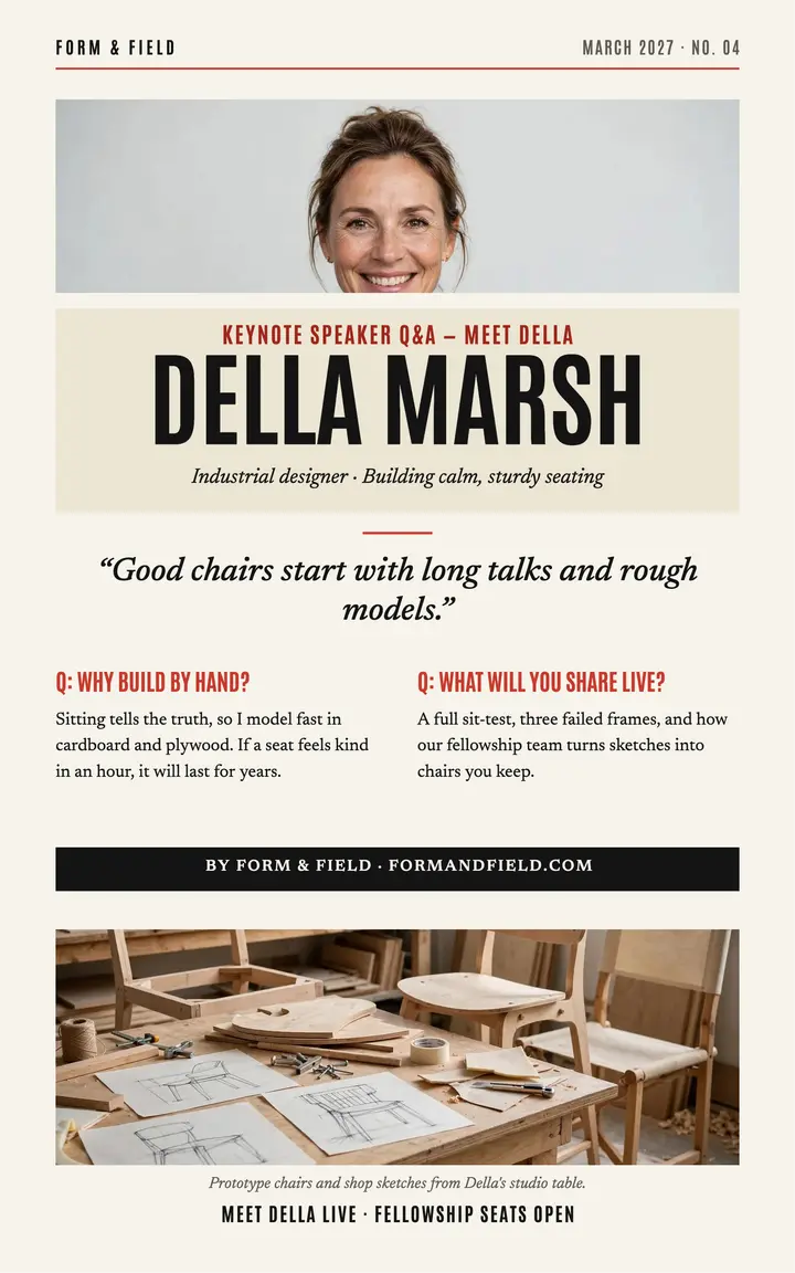 Della Marsh keynote Q&A ebook cover: speaker q&a ebook cover template