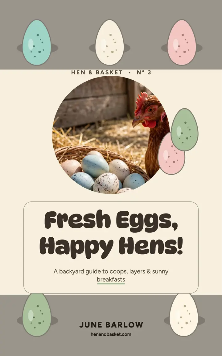 Hen and Basket fresh eggs ebook cover template