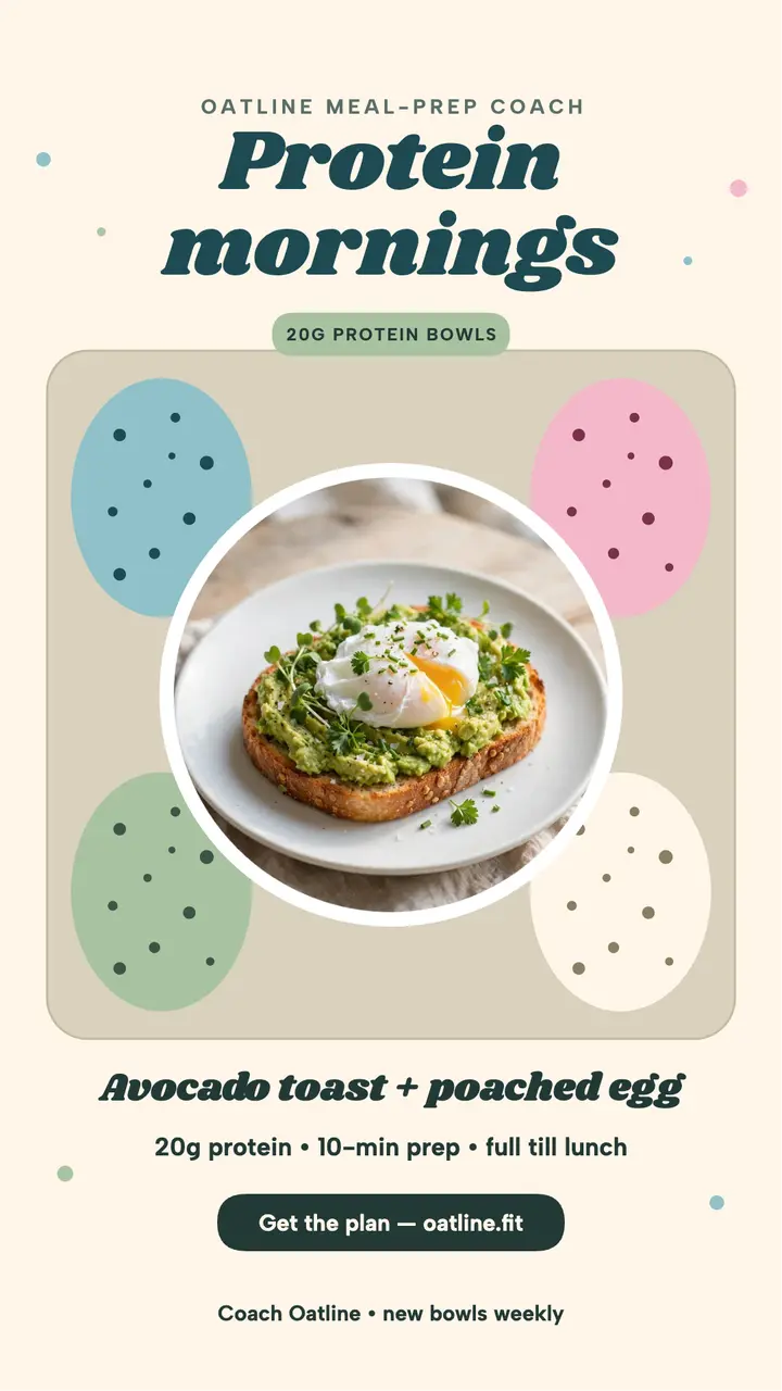 Oatline protein mornings story, speckled eggs template