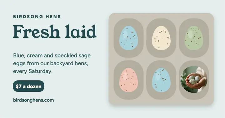 Birdsong Hens backyard eggs post template