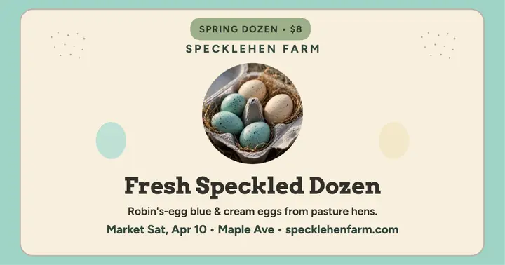 Specklehen spring dozen post template