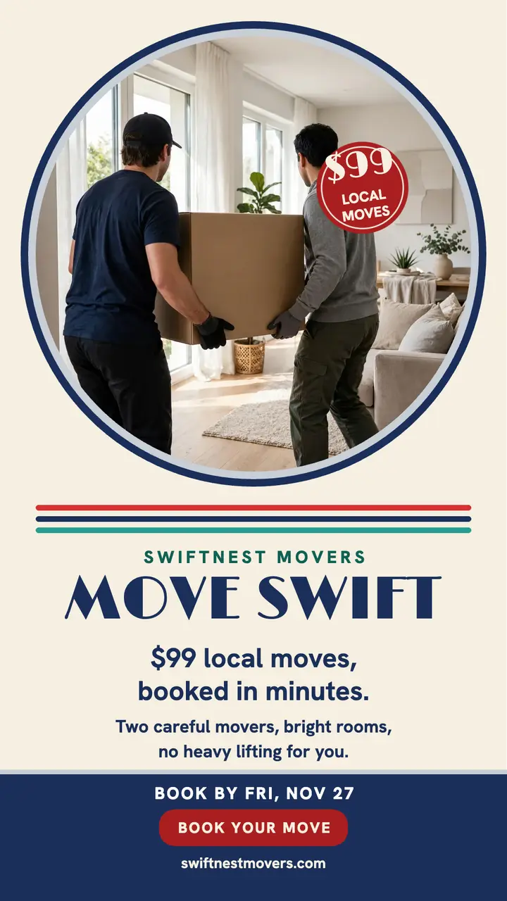 Swiftnest movers swift booking story template