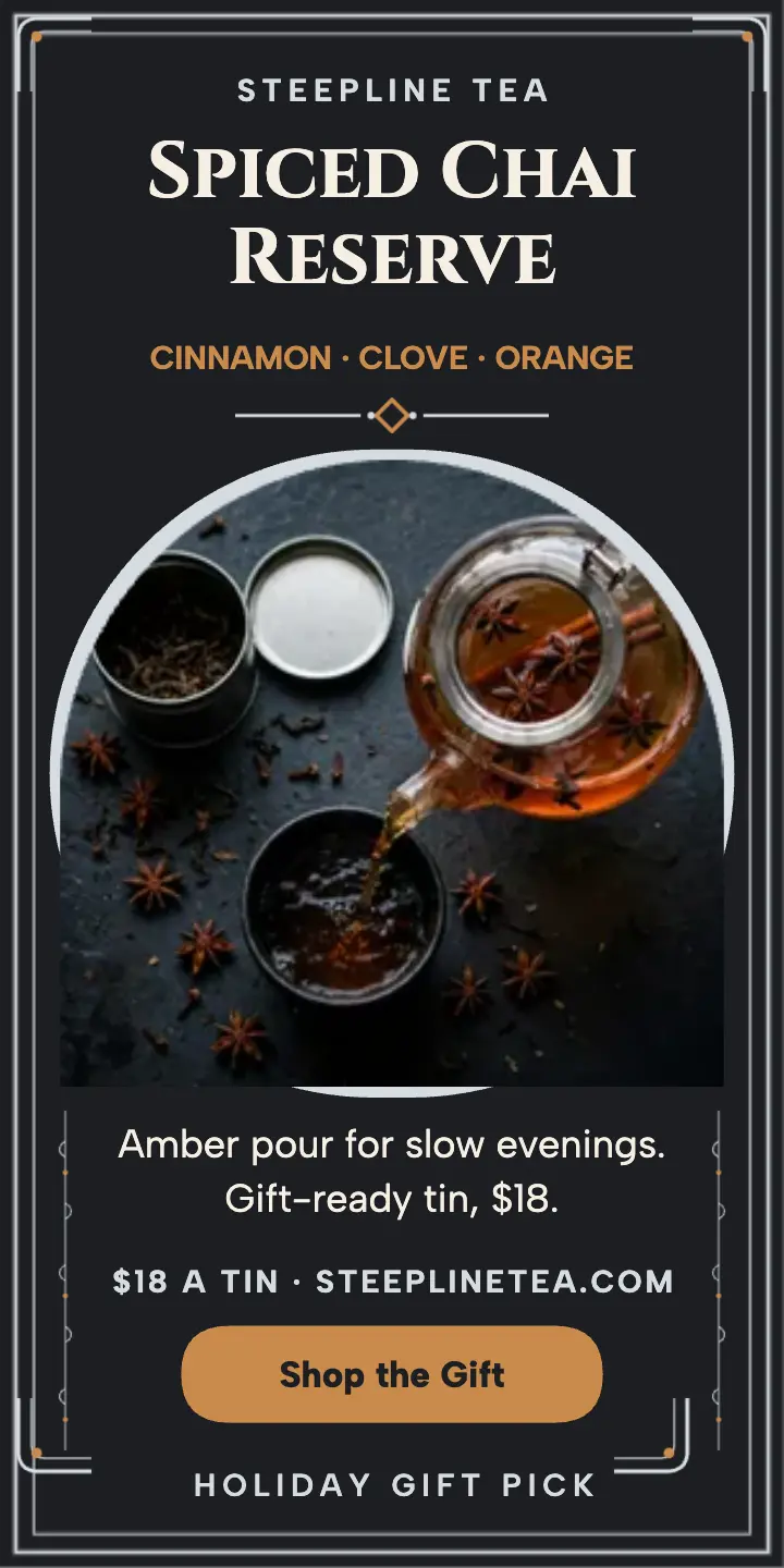 Steepline spiced chai silver gift ad template
