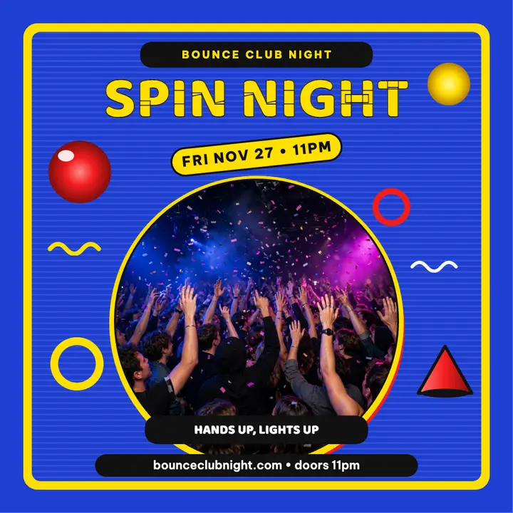 Bounce Club Night spin night 90s post template