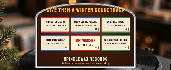 Spindlewax Records Christmas gift voucher jukebox: christmas gift voucher record shop template