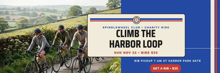 Spindlewheel Club Harbor Loop charity ride header template