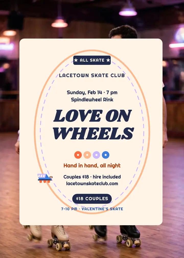 Valentine skate night, Spindlewheel Rink template