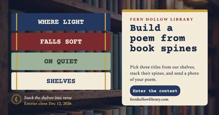 Fern Hollow spine poetry contest post template