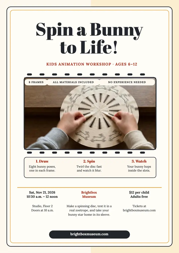 Brightbox spinning disc workshop flyer template