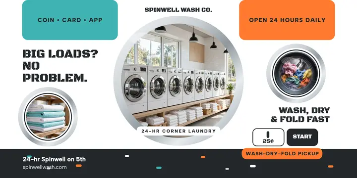 Spinwell washer row laundromat post template