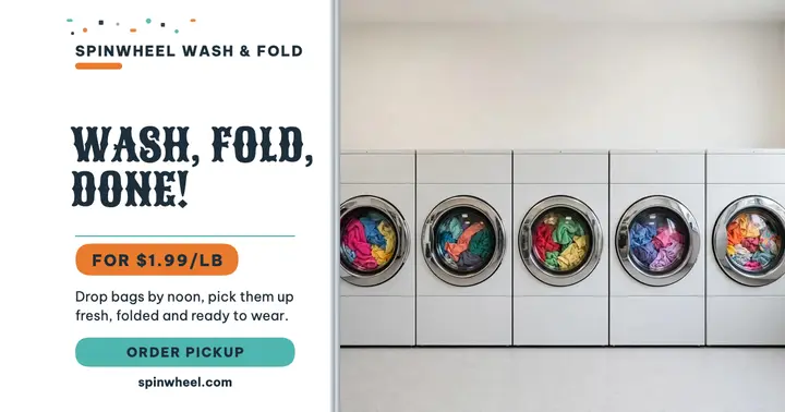 Spinwheel wash and fold laundromat promo template