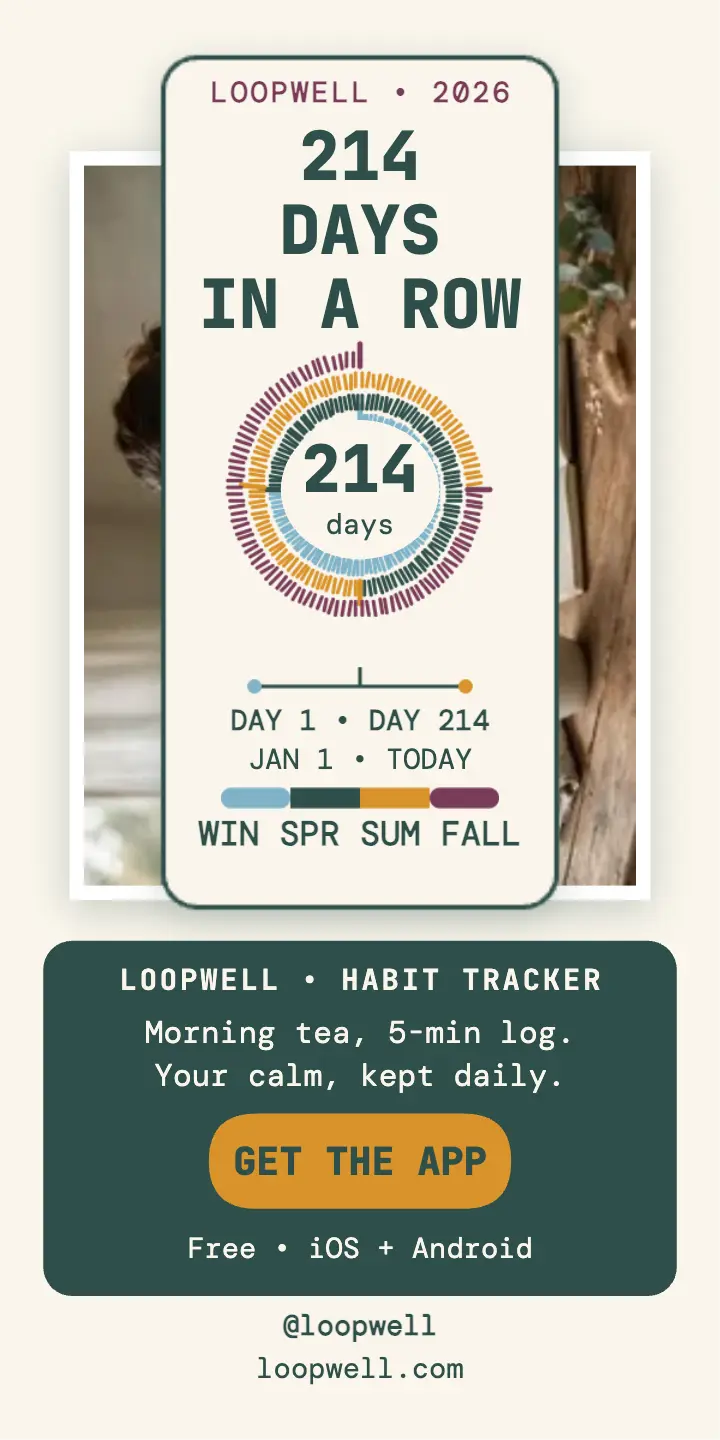 Loopwell 214 day streak wellness ad template