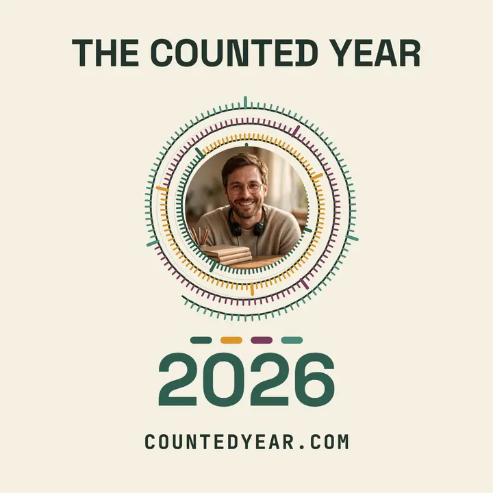 The Counted Year 2026 spiral podcast cover template