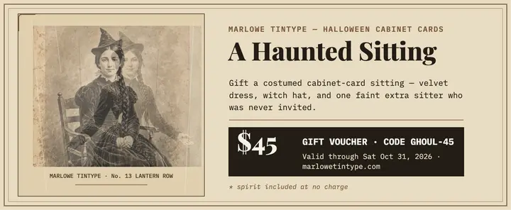 Marlowe haunted sitting gift voucher template