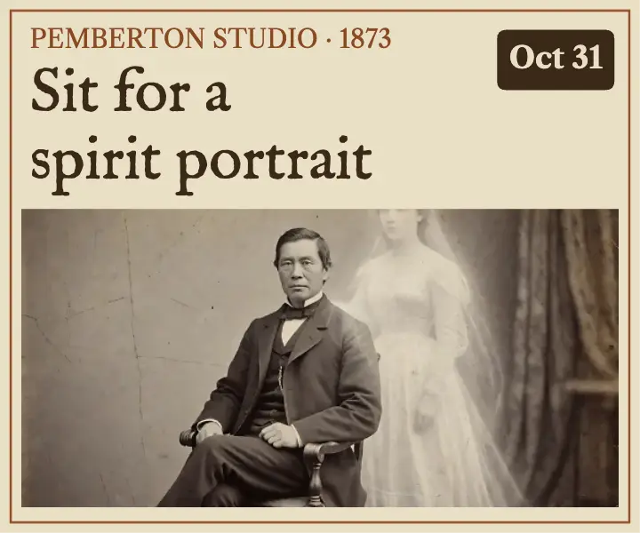 Pemberton spirit portrait Halloween ad template