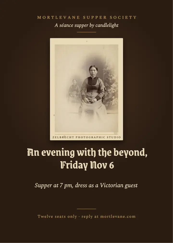 Séance supper club invitation, spirit photograph: séance supper invitation template