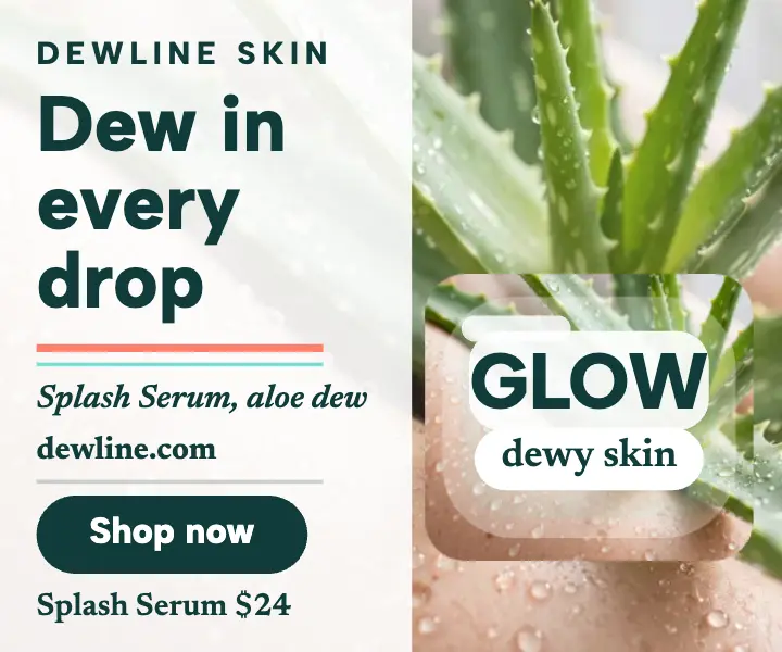 Dewline Splash Serum glass ad template