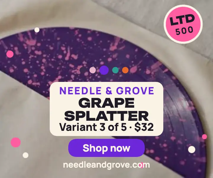 Grape splatter variant sale ad: vinyl variant sale ad template