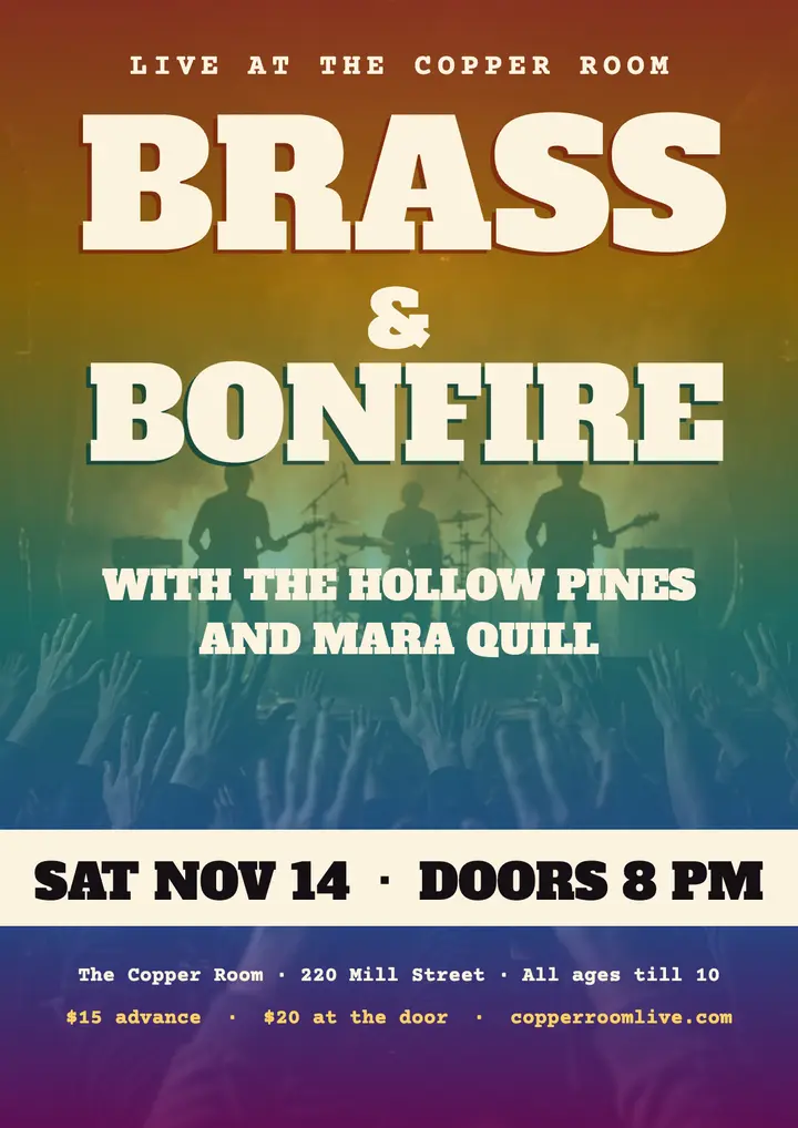 Brass & Bonfire gig flyer template