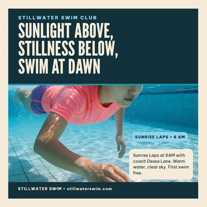 Stillwater Swim sunrise laps post template