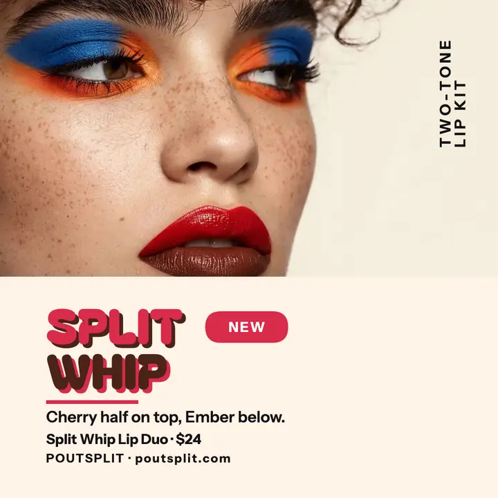 Poutsplit split lip duo launch post template