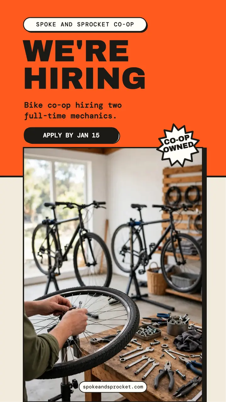 Spoke and Sprocket bike mechanics hiring story template
