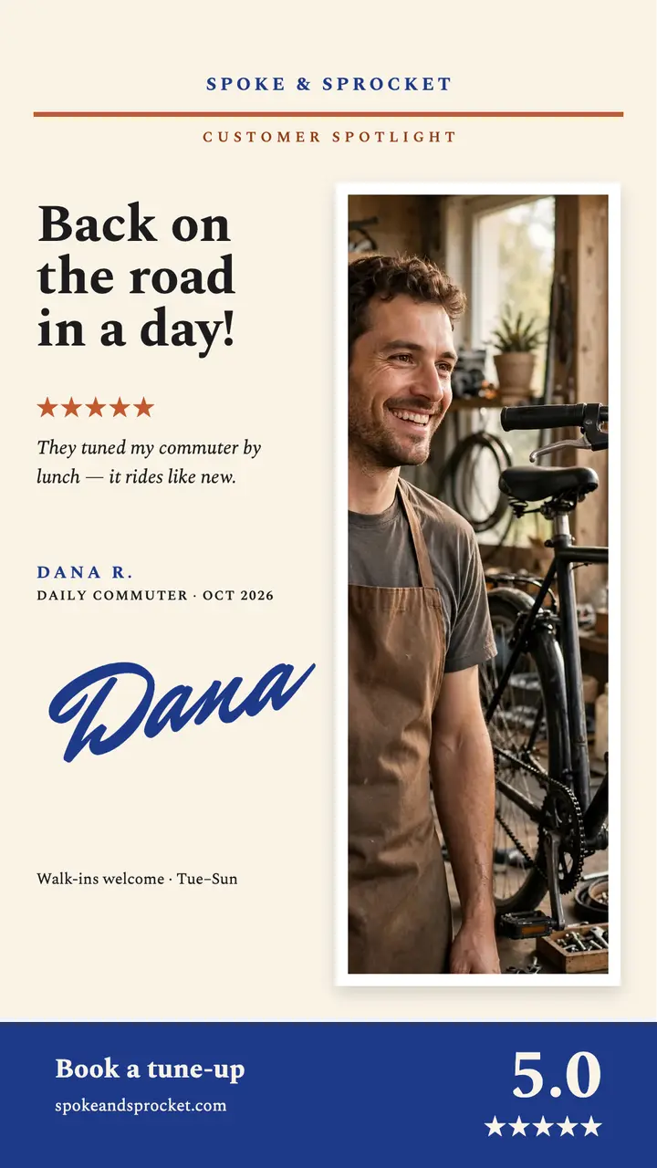 Spoke and Sprocket customer spotlight story template