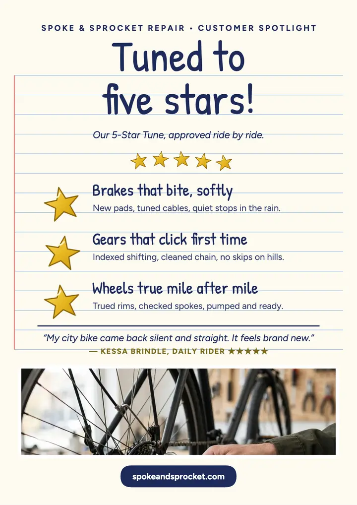 Spoke and Sprocket five star tune flyer template
