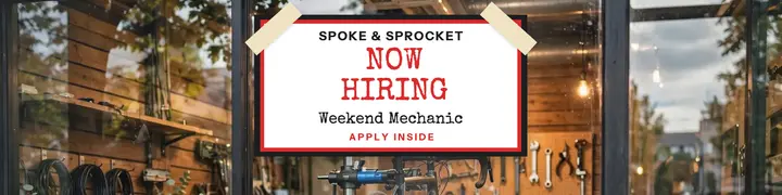 Spoke and Sprocket now hiring window card template
