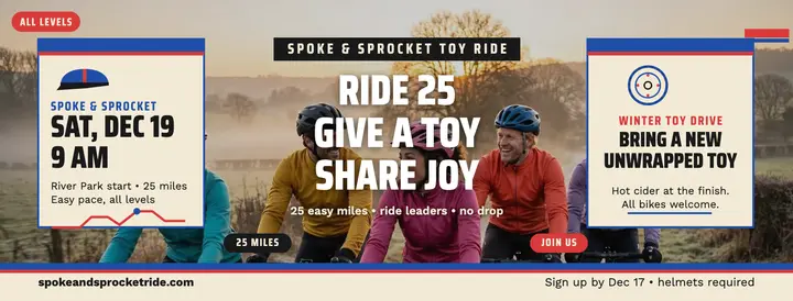 Spoke and Sprocket Toy Ride cover template