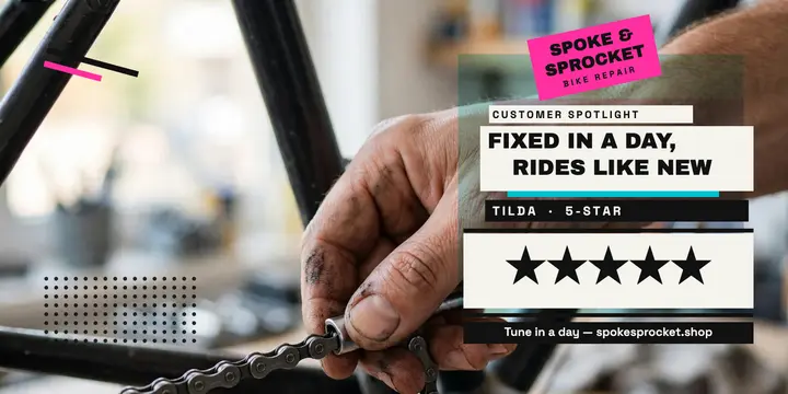 Spoke and Sprocket 5-star review spotlight template