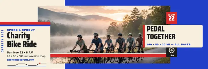 Spoke and Sprout charity ride header template