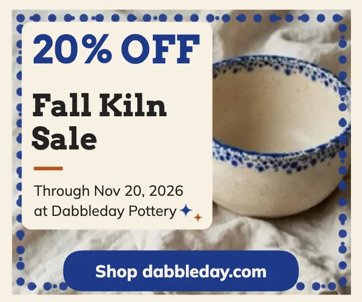 Dabbleday Pottery fall kiln sale ad template
