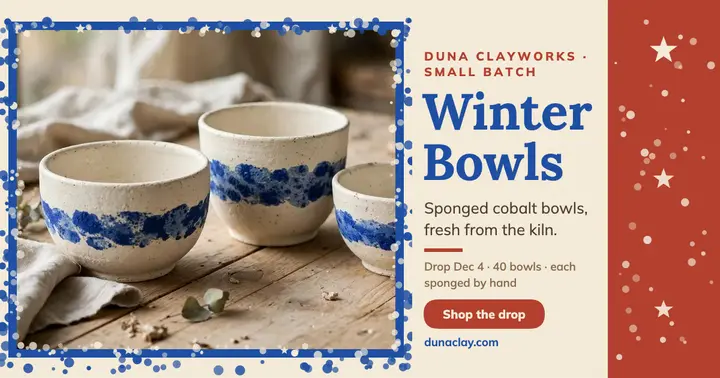Duna Clayworks winter bowls drop post template