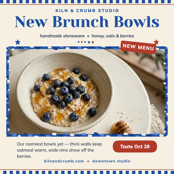 Kiln and Crumb brunch bowls launch template