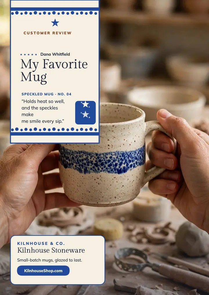 Kilnhouse speckled mug review flyer template