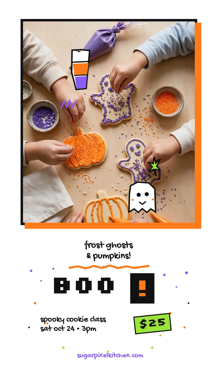 Sugarpixel spooky cookie class story template