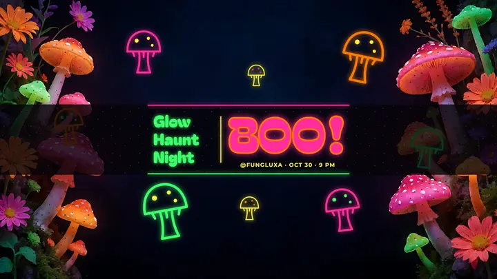 Fungluxa Live blacklight Halloween YouTube banner: halloween youtube banner template