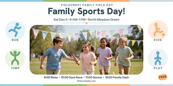 Fieldcrest Family Field Day sports post template
