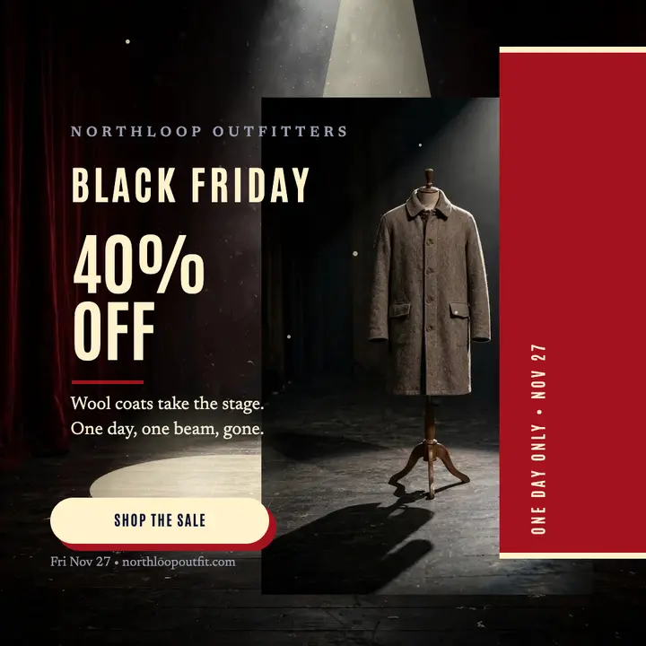 Northloop coat spotlight Black Friday post template