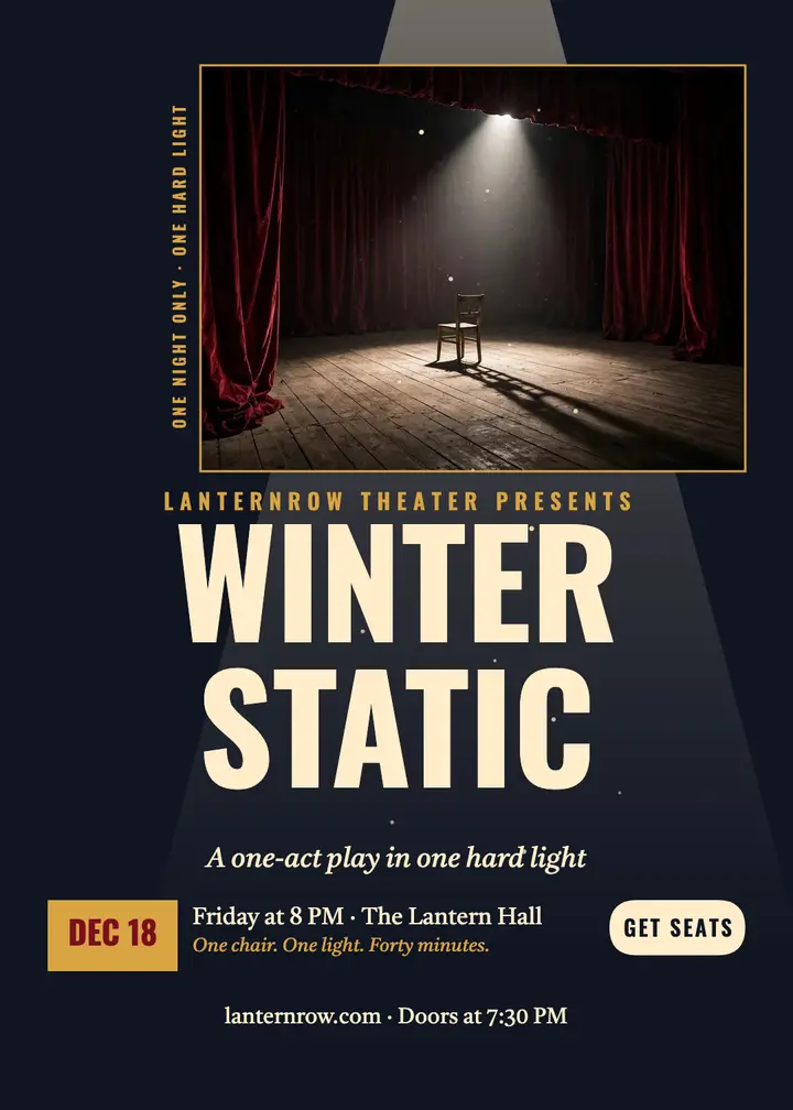 Winter Static spotlight premiere invitation template