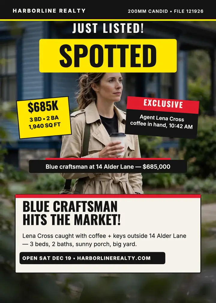 Spotted just-listed paparazzi post template