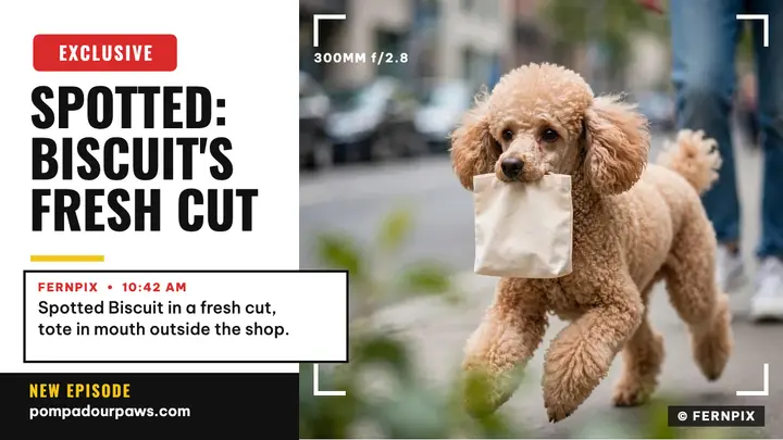 Spotted poodle groomer thumbnail template